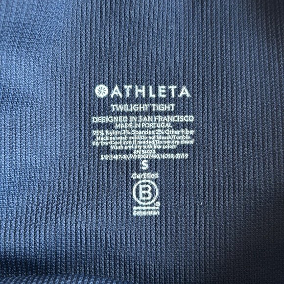 Athleta Twilight Tight Leggings Navy Glitter Sparkle Shimmer High Waisted Size S - Picture 4 of 7